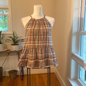 The Loft baby doll plaid tank